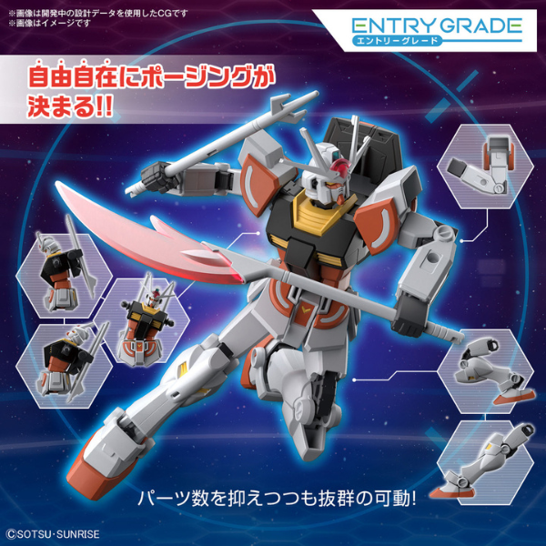 Gundam Express Australia Bandai 1/144 ENTRY GRADE Ra Gundam (Gundam Build Metaverse)  action pose with other details