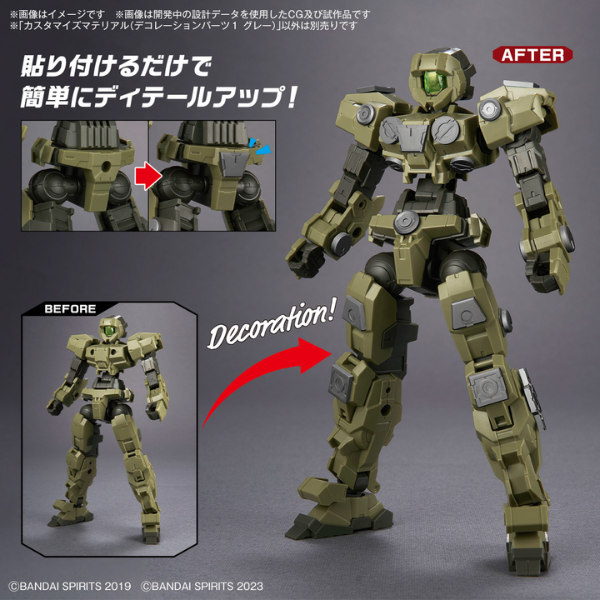 Gundam Express Australia Bandai 1/144 30MM Customize Material (Decoration Parts 1 Gray)  when used