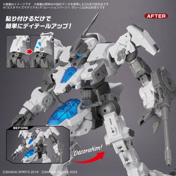 Gundam Express Australia Bandai 1/144 30MM Customize Material (Decoration Parts 1 Gray)  when used 3