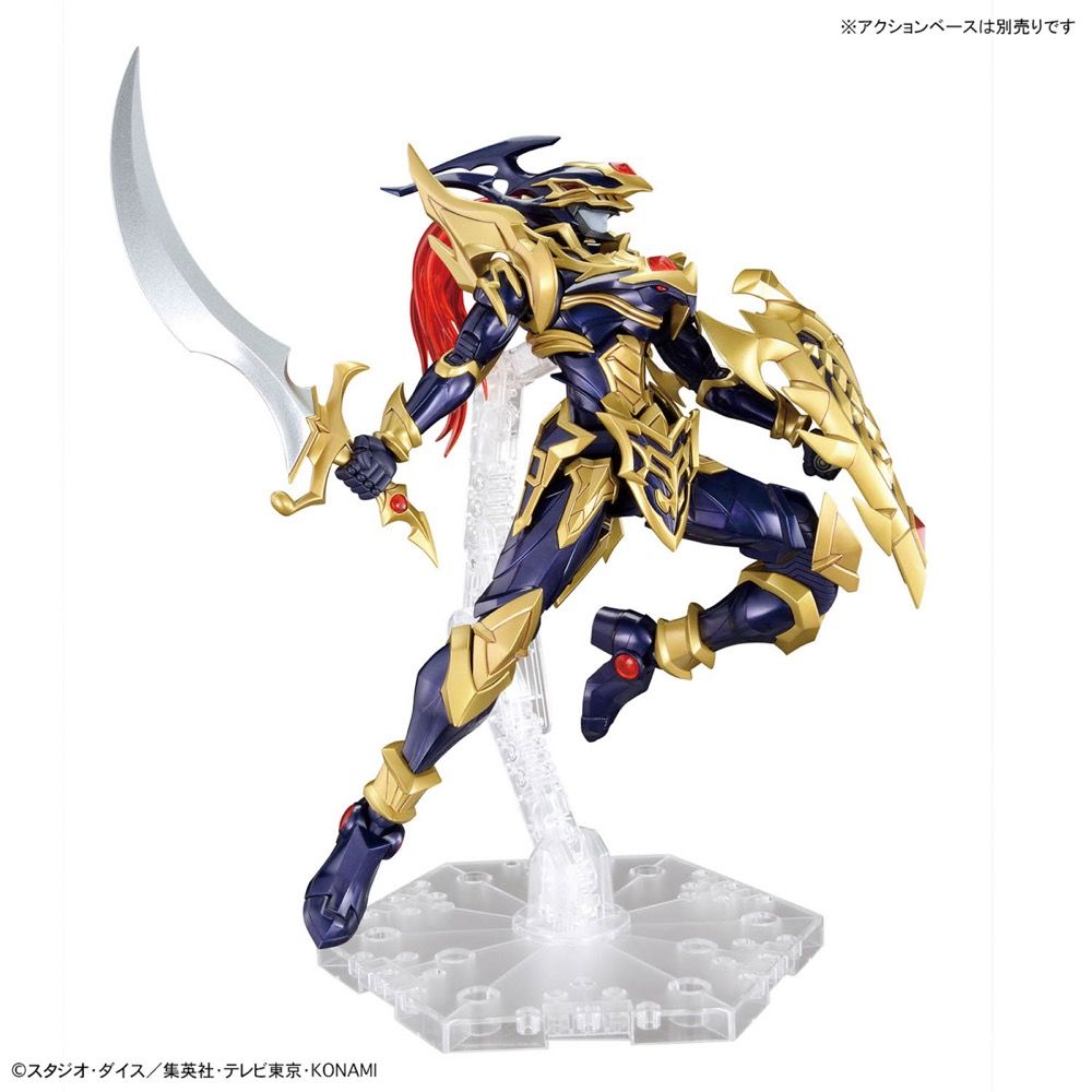 GEA Bandai Figure-rise Standard Amplified Black Luster Soldier (Yu-Gi-Oh!) action pose on action base no.1 clear