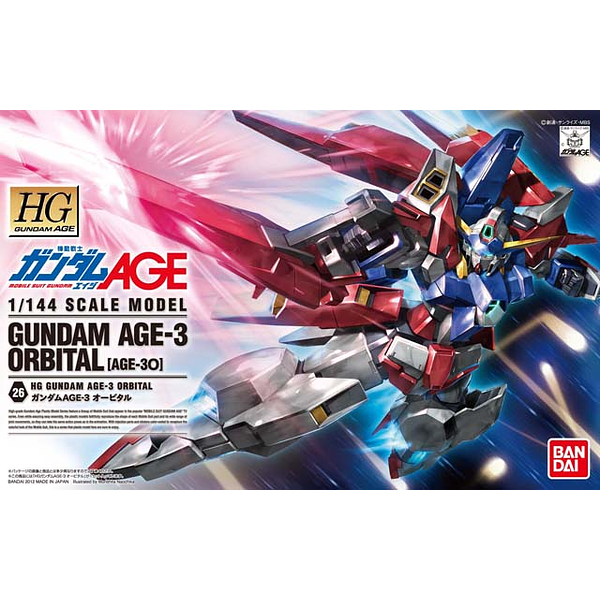 Bandai 1/144 HG Gundam Age-3 Orbital package artwork