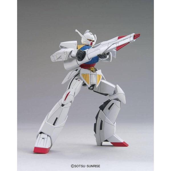 Bandai 1/144 HG WD-M01 Turn A Gundam action pose with weapon. 