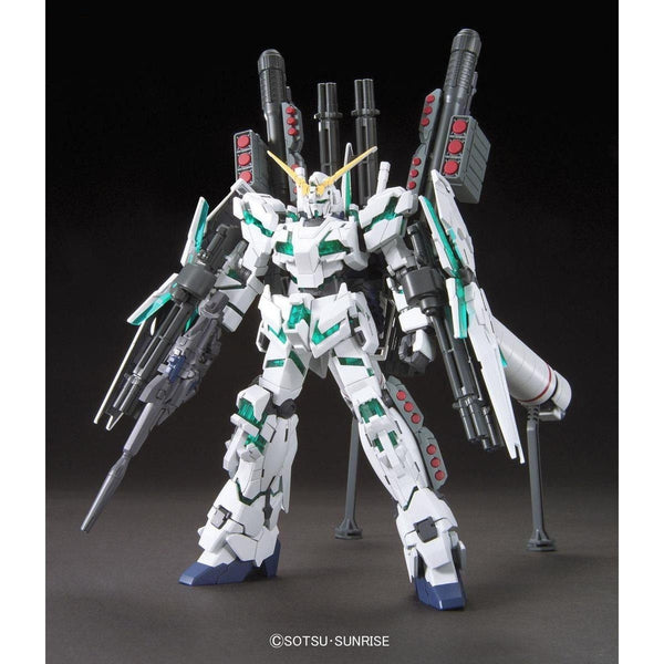 Bandai Gundam 1/144 HGUC RX-0 Full Armour Unicorn Gundam Destroy Mode (Green) front pose