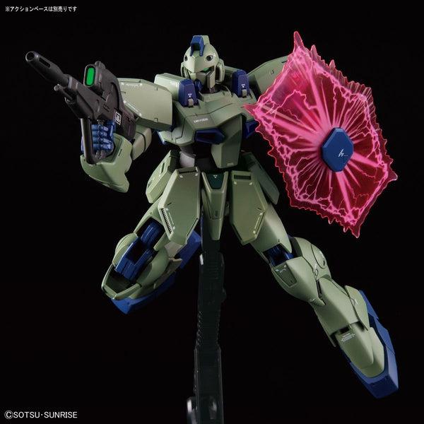 Bandai 1/100 RE Gun-EZ action pose with weapon and blast shield