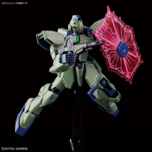Bandai 1/100 RE Gun-EZ action pose with weapon.  and blast shield 2