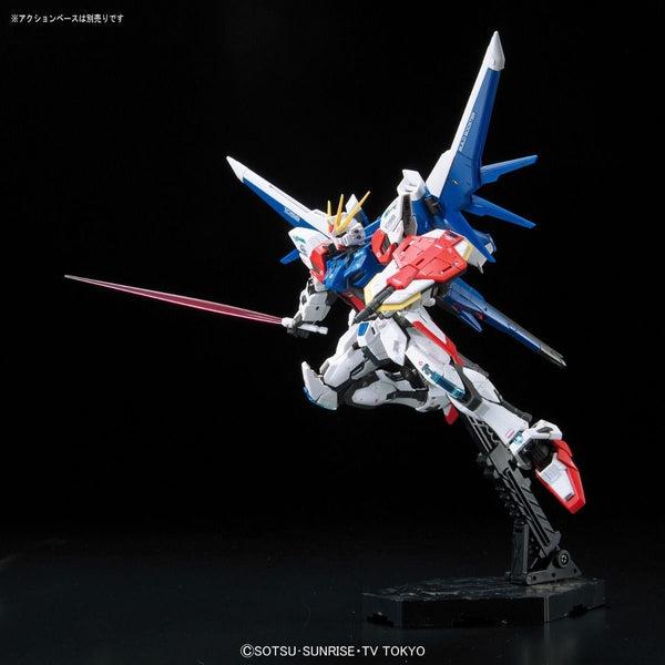 Bandai 1/144 RG Build Strike Gundam Full Package action pose