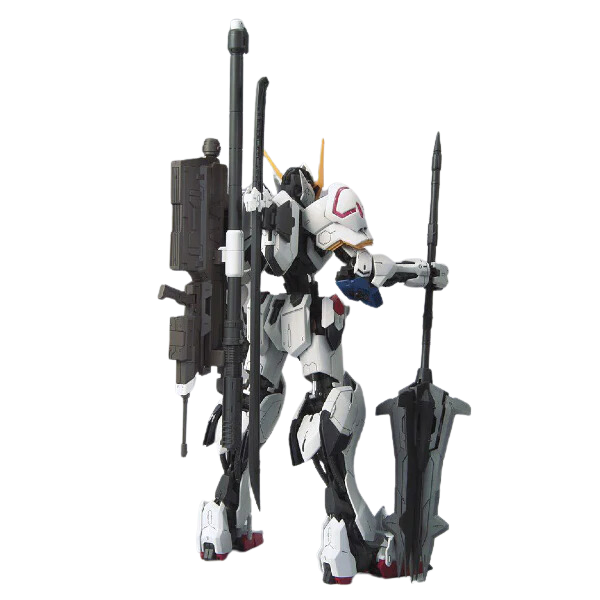 Gundam Express Australia Bandai 1/100 MG Barbatos 4th Form back view holding a mace, long sword and gun