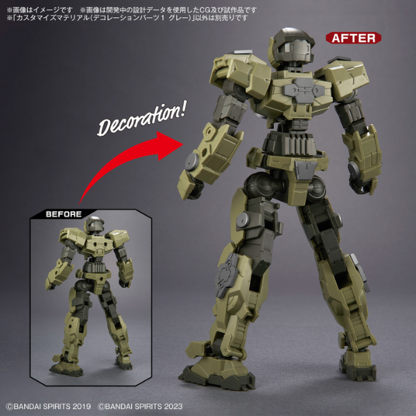 Gundam Express Australia Bandai 1/144 30MM Customize Material (Decoration Parts 1 Gray)  when used 2