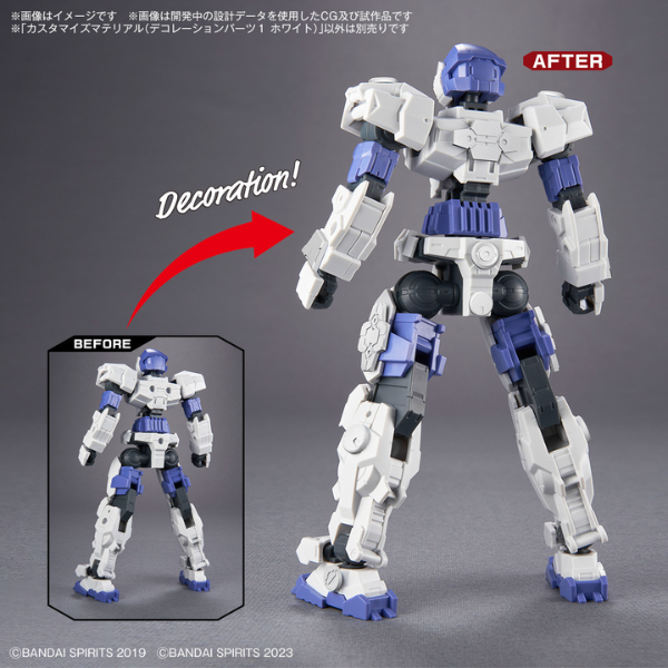 Gundam Express Australia Bandai 1/144 30MM Customize Material (Decoration Parts 1 White) when used 2