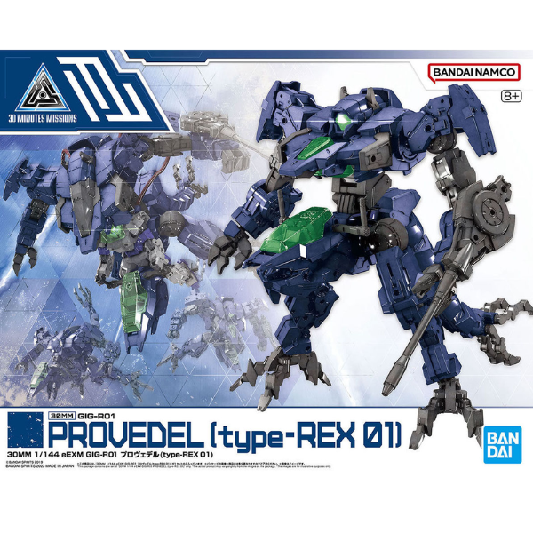 Gundam Express Australia Bandai 1/144 30MM eEXM GIG-R01 Provedel (type-REX 01) package artwork