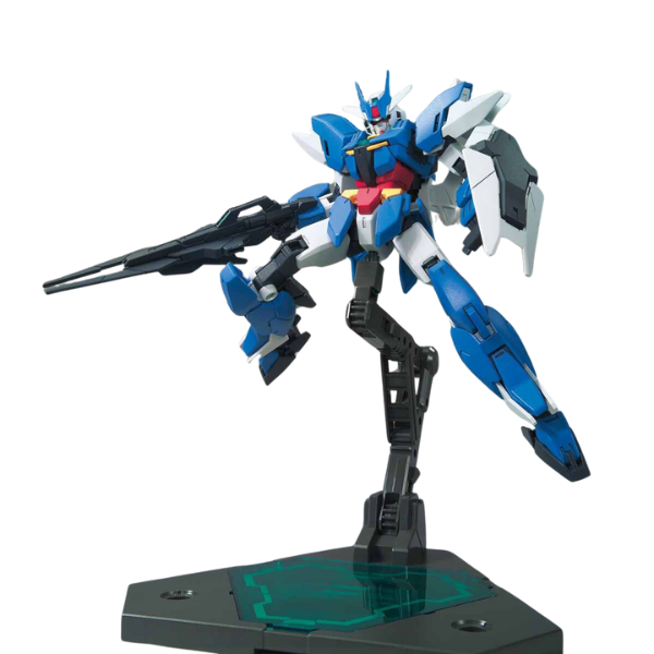Gundam Express Australia Bandai 1/144 HGBD:R Earthree Gundam action pose holding a rifle