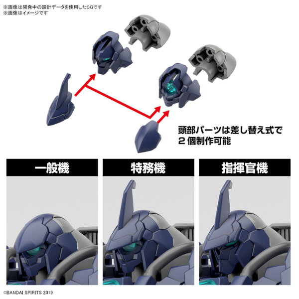 Gundam Express Australia Bandai 1/144 bEXM 21 30MM Verde Nova [Navy] replacement head parts