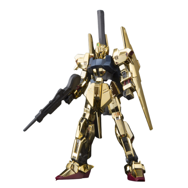 P-Bandai HG 1/144 Gundam Base Limited Hyaku Shiki [Gold Plated] front on view.