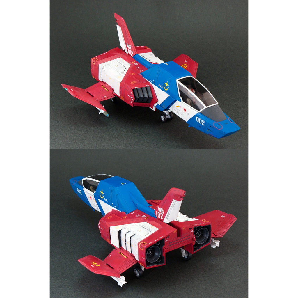 Gundam Express Australia Bandai 1/35 U.C Hard Graph FF-X7 Core Fighter split image  front on view & rear view.