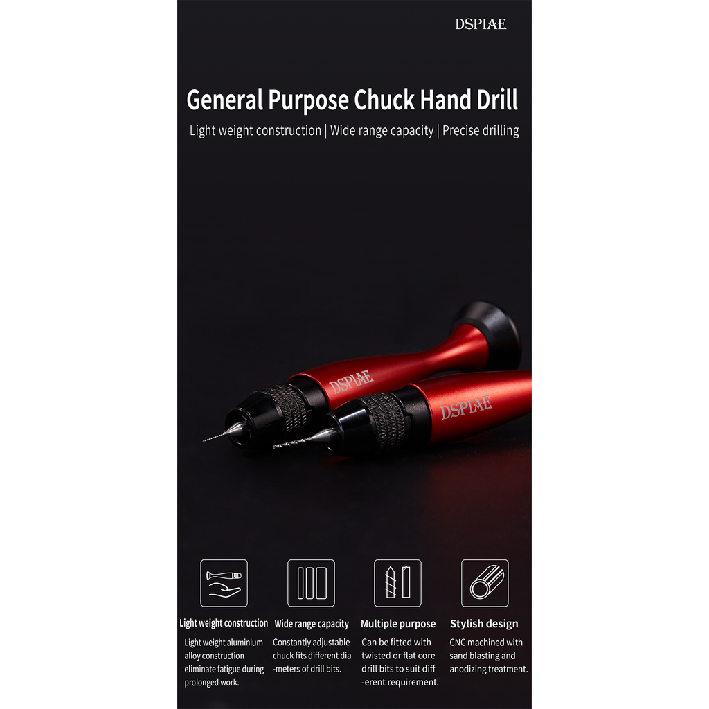 DSPIAE Alloy Chuck Hand Drill key features