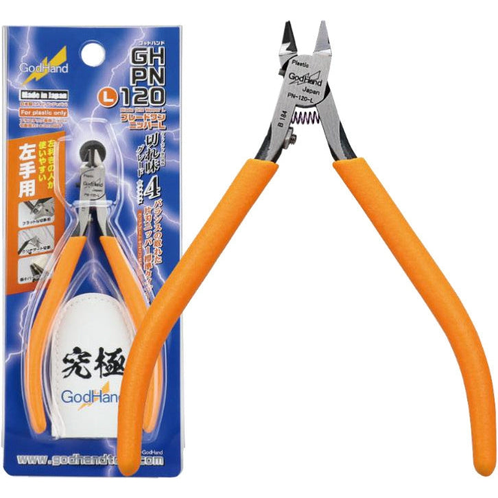 GodHand PN-120-L Left Handed Blade One Nipper Single Edged Plastic Cutting Nippers package artwork