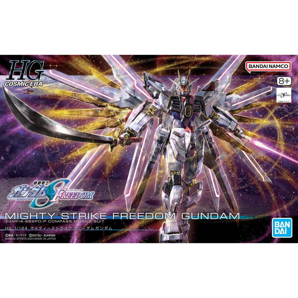 Gundam Express Australia Bandai 1/144 HG Mighty Strike Freedom Gundam package artwork