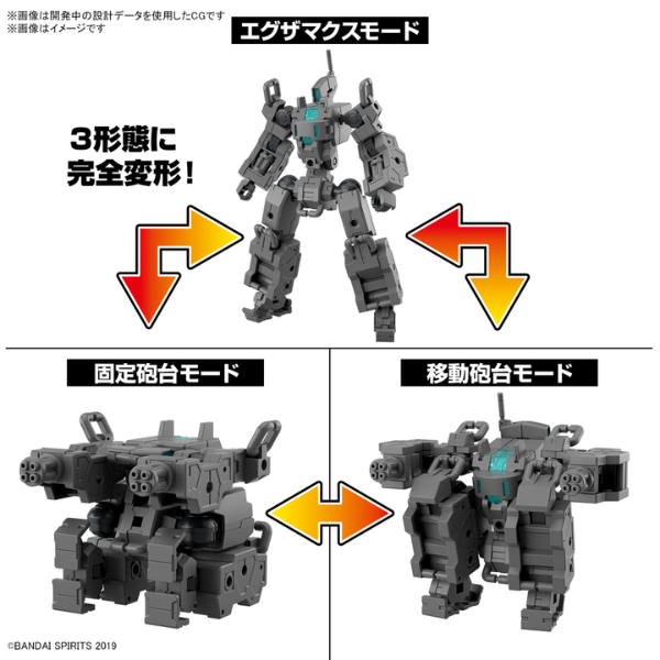 Gundam Express Australia Bandai 1/144 30MM Exa Vehicle (Small Variable Machine) transformation direction
