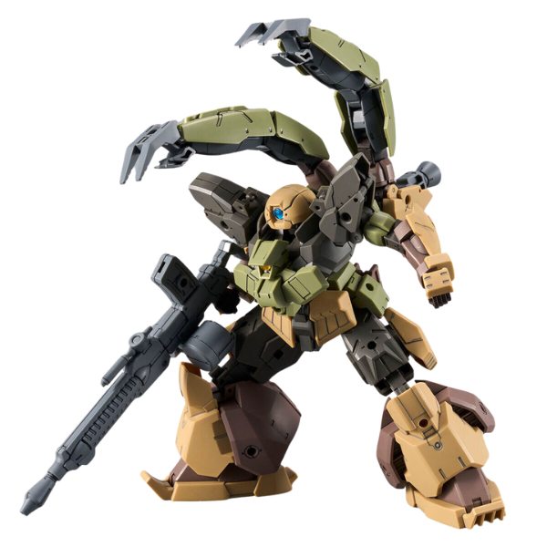 Gundam Express Australia Bandai 1/144 30MM bEXM-28 Revernova [Brown] view on side holding a rifle