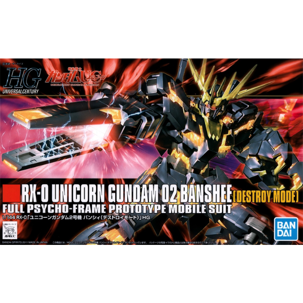 Gundam Express Australia Bandai 1/144 HGUC RX-0 Unicorn Gundam 02 Banshee (Destroy Mode) package artwork