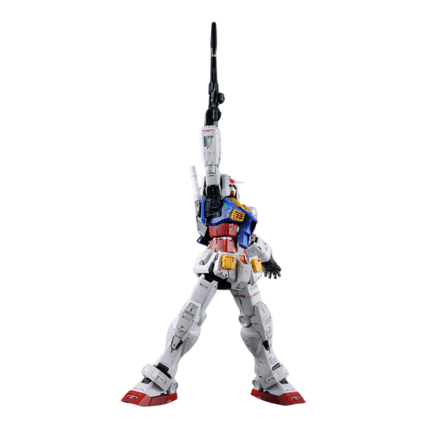 Gundam Express Australia Bandai 1/60 PG Unleashed RX-78-2 Gundam pointing weapon above