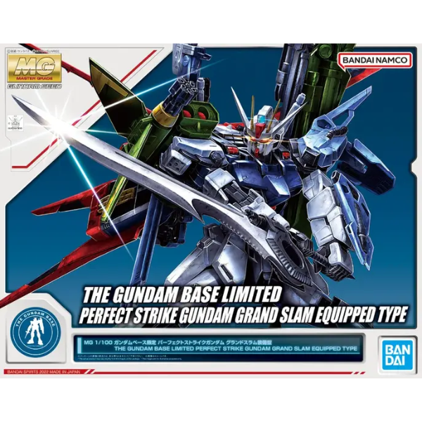 Gundam Express Australia P-Bandai 1/100 MG Gundam Base Limited Perfect Strike Grand Slam package artwork