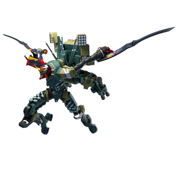 Gundam Express Australia Meng Multipurpose Humanoid Decisive Weapon, Artificial Human Evangelion Production Model-New 02 Alpha (Multi-color Edition) action pose attack holding a word both hands