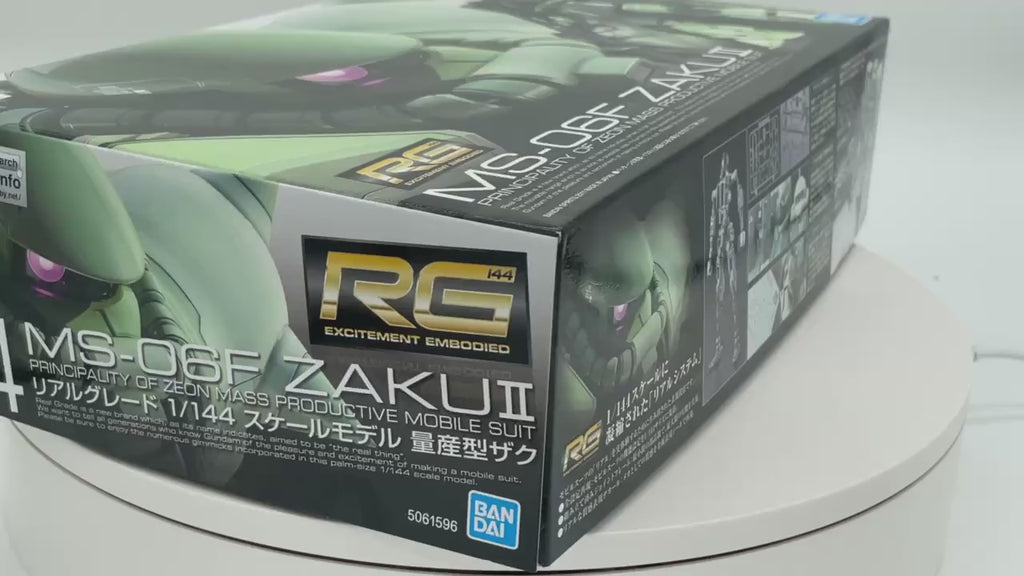 Bandai 1/144 RG MS-06F Zaku II package artwork VIDEO BY gea
