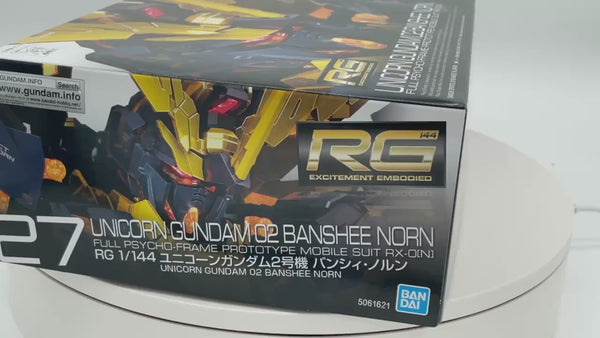 Bandai 1/144 RG Unicorn Gundam 02 Banshee Norn  package artwork video by GEA