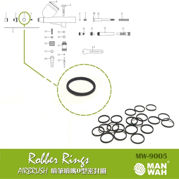 Manwah Airbrush Replacement O Rings (2 pieces)