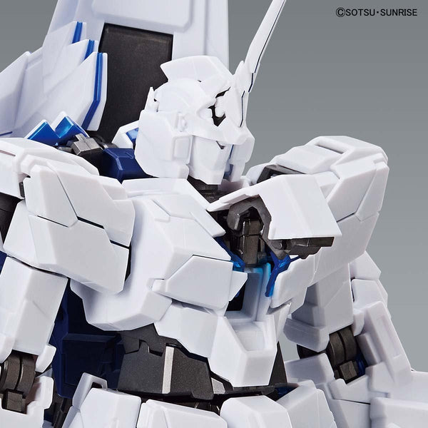 Bandai MG 1/100 Gundam Base Limited Unicorn Gundam Perfectibility close up upper torso
