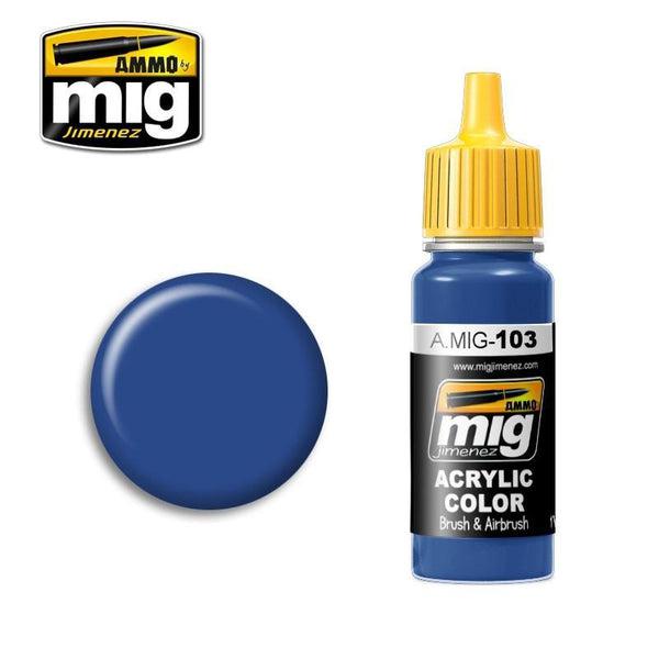 MEDIUM BLUE. High quality paint for Brushes and Airbrush. 17mL jar