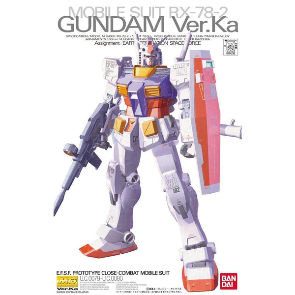 Bandai 1/100 MG RX 78-2 Gundam Ver Ka package art