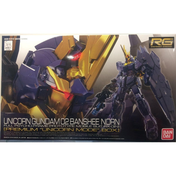 Bandai 1/144 RG Unicorn Gundam 02 Banshee Norn package art