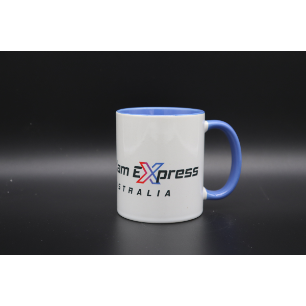 Gundam Express Australia Porcelain Mug Blue with name Gundam Express Australia