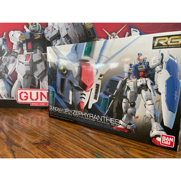 Bandai 1/144 RG RX-78 GP01 Zephyranthes package artwork front cover