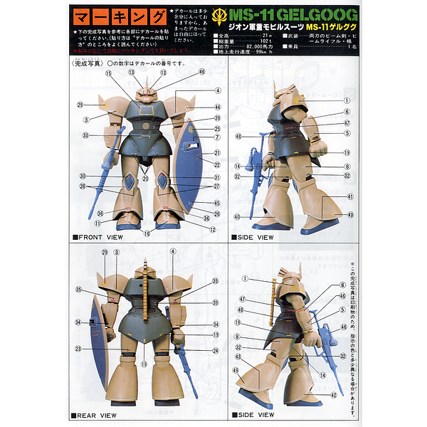Bandai 1/100 NG MS-14 Gelgogg (Real Type) multi images