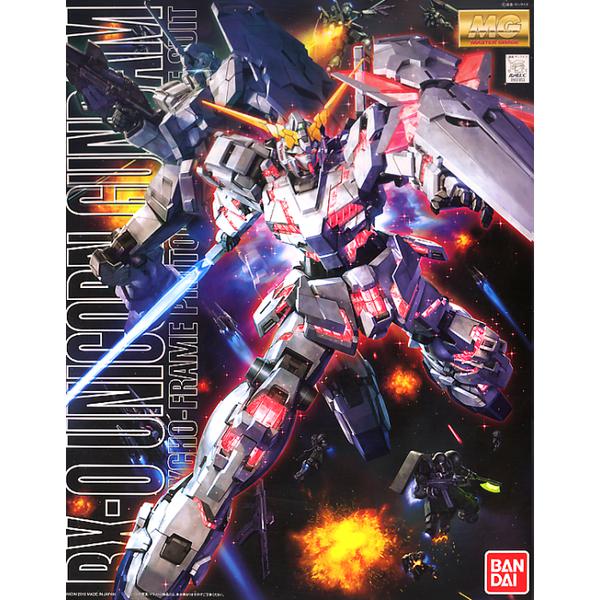 Bandai 1/100 MG RX-0 Unicorn Gundam Full Psycho-Frame Prototype Mobility Suit (Re-issued) package artwork