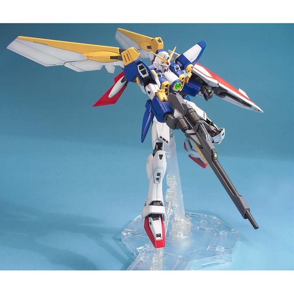 Bandai 1/100 MG XXXG-0IW Wing Gundam  action pose with weapon.  2