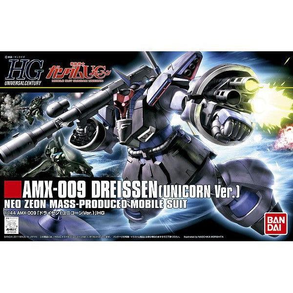 Bandai 1/144 HG AMX-009 Dreissen (Unicorn Ver) package artwork