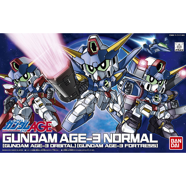 Bandai SDBB Gundam Age-3 Normal/Orbital/Fortress package artwork