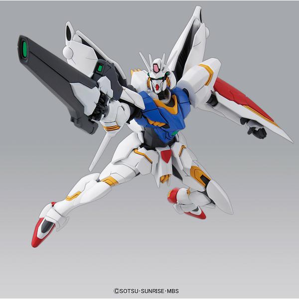 Bandai 1/144 HG Gundam Legilis action pose with weapon. 
