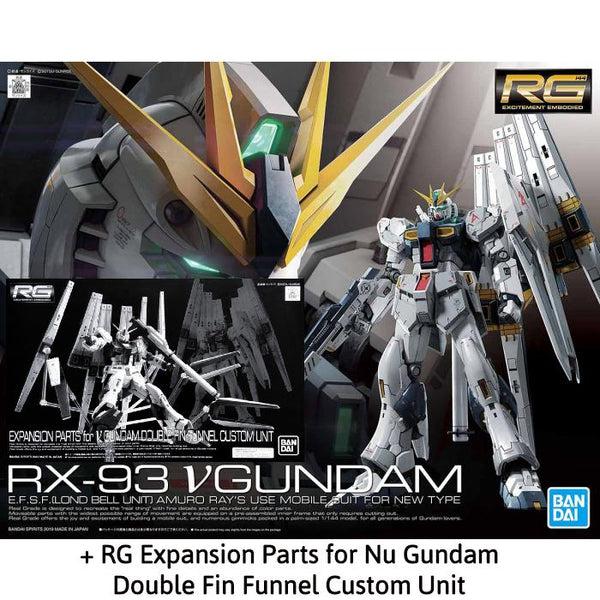 Bandai 1/144 RG RX-93 Nu Gundam + P-Bandai Expansion Parts Fin Funnel Custom Unit