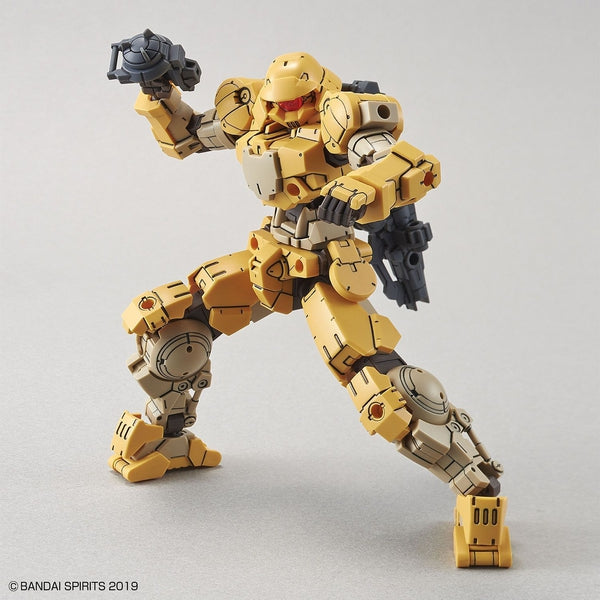 Bandai 1/144 NG 30MM BEXM-15 Portanova (Yellow) action pose with weapon. 