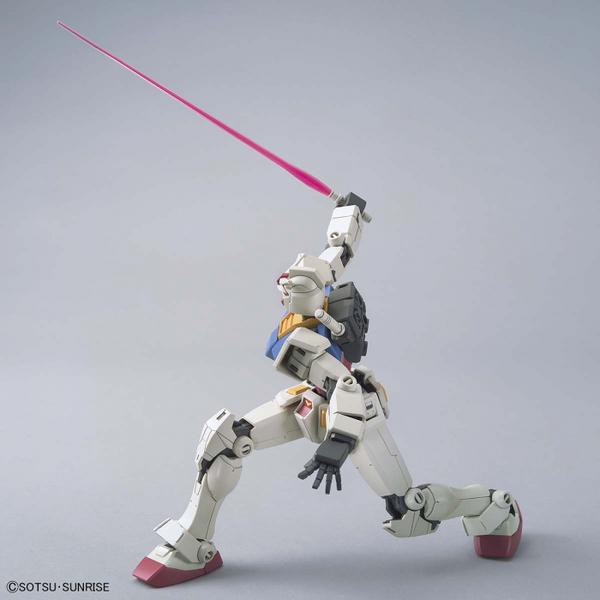 Bandai 1/144 HG RX-78-2 Gundam (Beyond Global) action pose with beam sabre