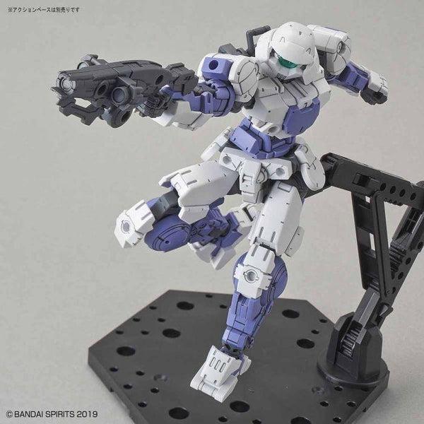Bandai 1/144 NG 30MM BEXM-15 Portanova (White) action pose with weapon. 