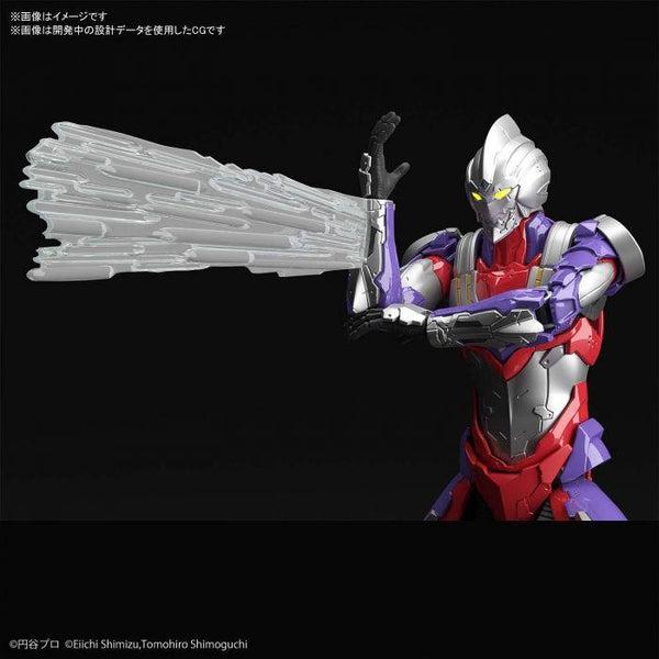 Bandai Figure-Rise Standard 1/12 Ultraman Suit Tiga action pose with weapon. 