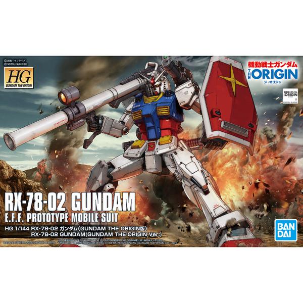 Bandai 1/144 HG RX-78-02 Gundam (Gundam the Origin Ver) package artwork