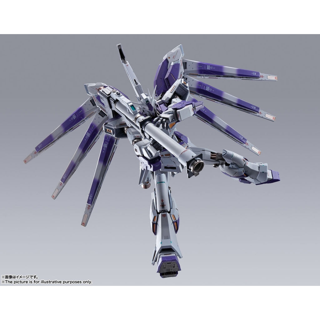 Bandai Metal Build Gundam Hi Nu Gundam action pose with bazooka