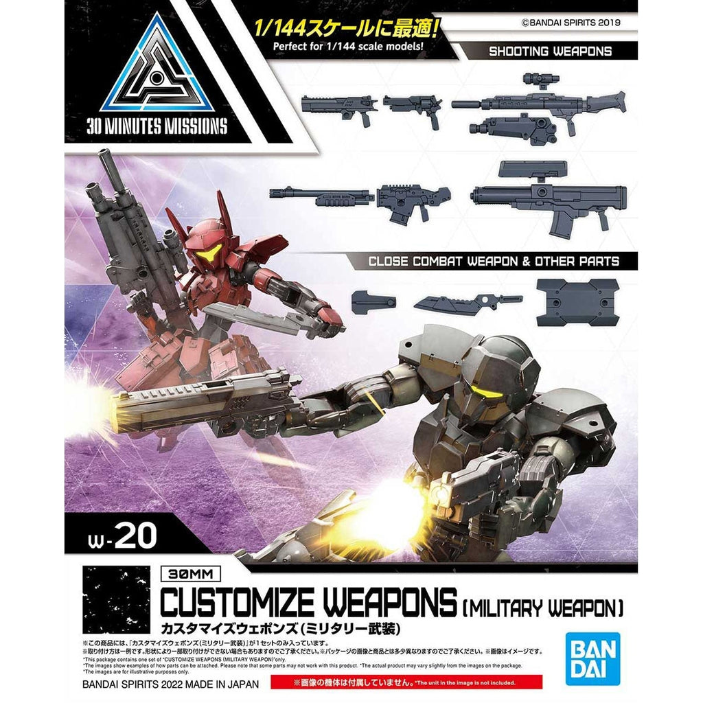 Bandai 1/144 30MM Customise Weapons (Military Weapon) package artwork